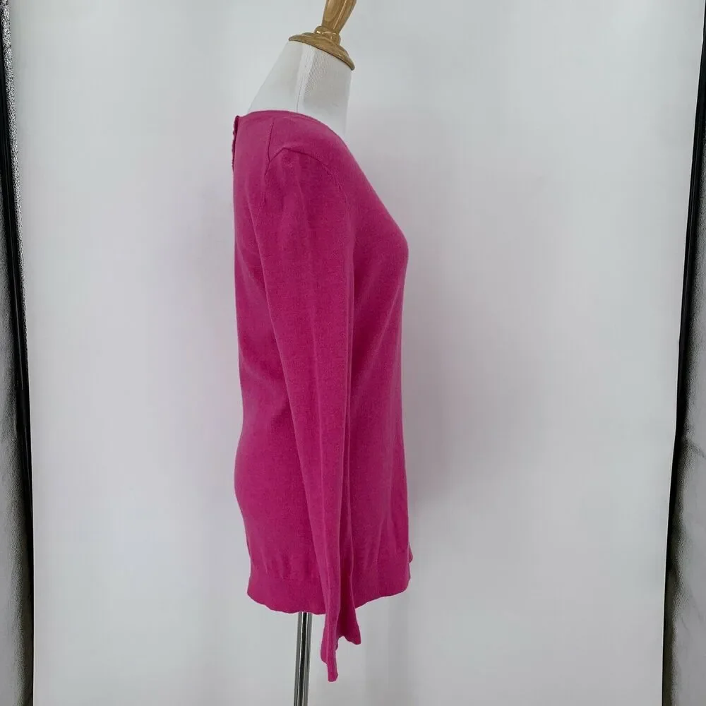 Talbots Sweater Womens S Small Lambswool Blend Bell Wrist Long Sleeve Pullover